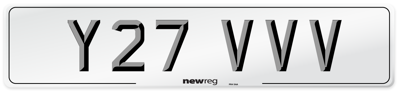 Y27 VVV Number Plate from New Reg